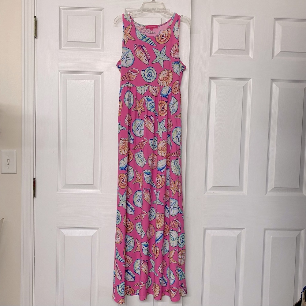 Simply Southern Tropical Print Stretch Maxi Dress Pockets Sz S